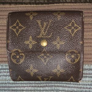 Louis Vuitton Brown and Gold Monogram Pouch